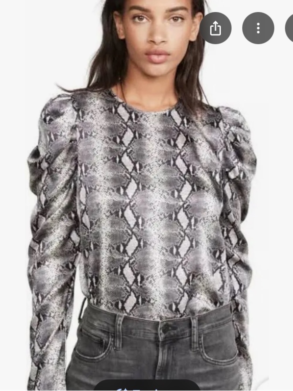 Generation Love Penelope Women’s Brown Snake-Print Puff-Sleeve Blouse